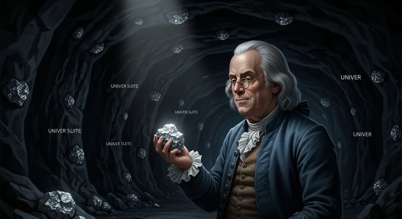 「ベンジャミン・フランクリン」「教育のない天才は、鉱山の中に埋まっている銀のようなものだ。」の画像