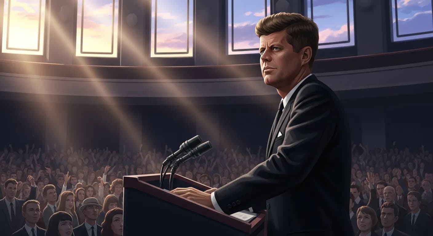 「ジョン・F・ケネディ」「今、我々に必要なのは何か。
それは満足感ではない。
勇気だ!」の画像