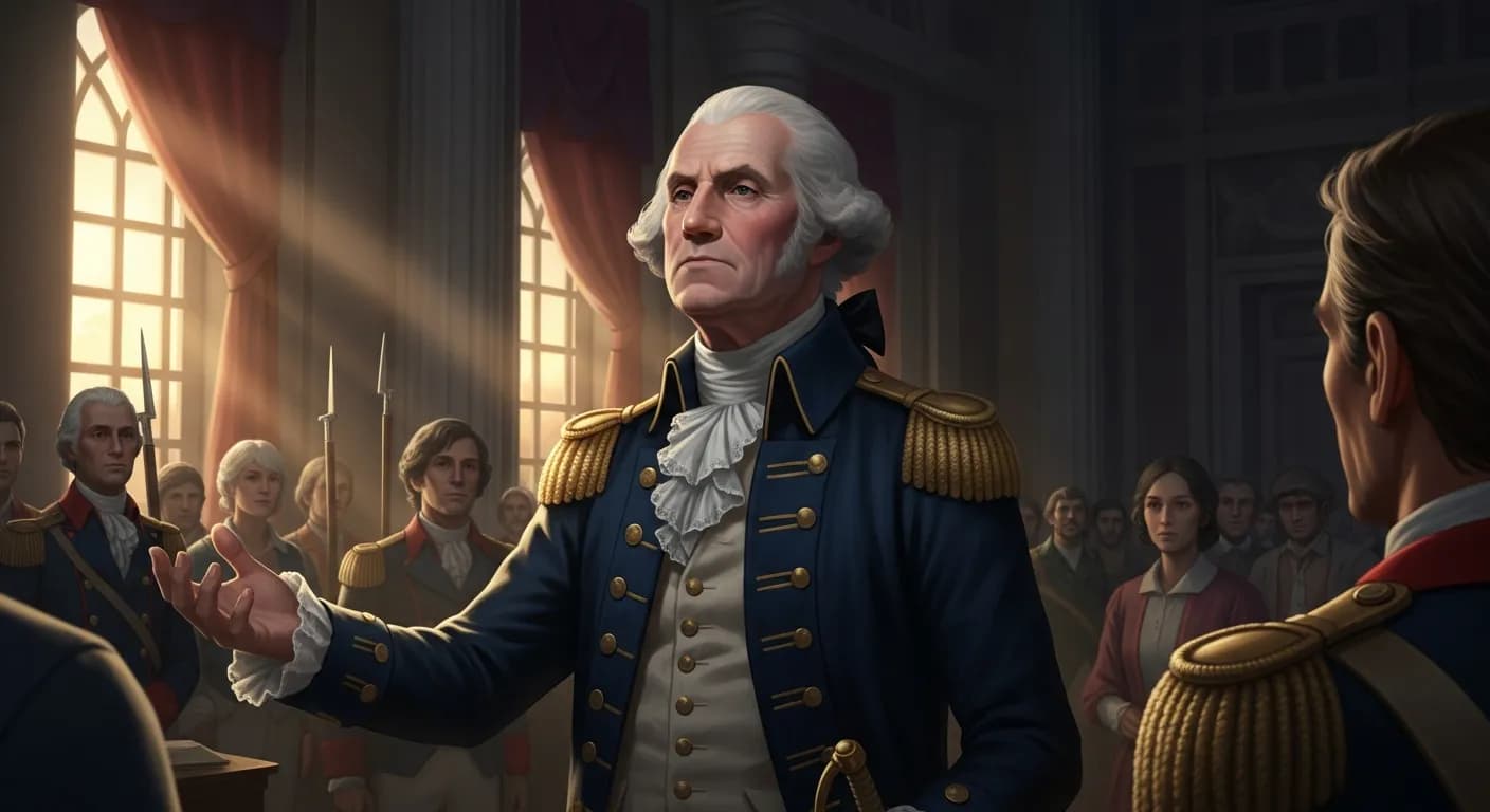 「ジョージ・ワシントン」「人々の権利を確保するため、人々の間に政府が組織される。」の画像