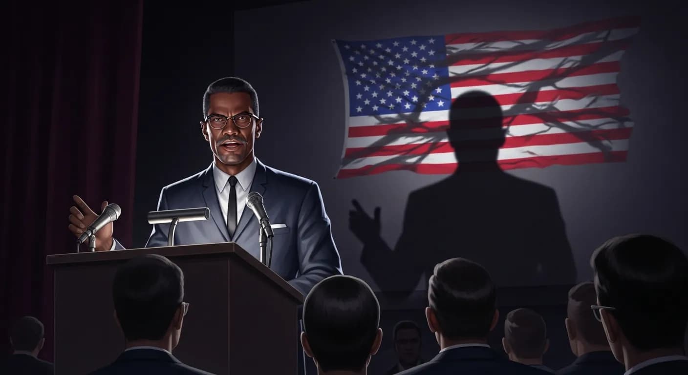 「マルコム・X」「私はアメリカ人ではない。
私は、アメリカニズムの犠牲者となった2,200万人の黒人の中のひとりなのだ。
民主主義の犠牲者である2,200万人の黒人の中のひとりなのだ。」の画像