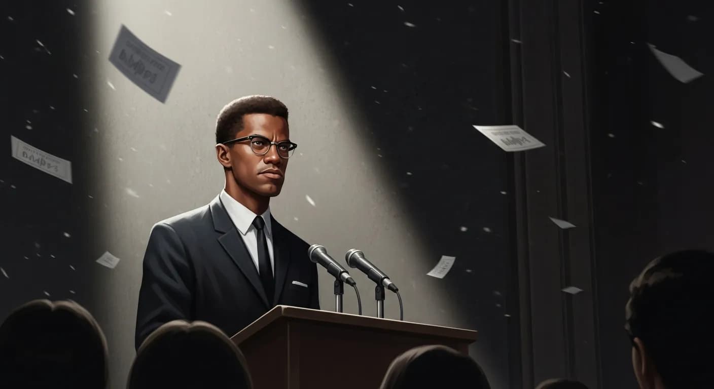 「マルコム・X」「投票(ballot)は弾丸(bullet)に似ている。
あなたはターゲットを見る前には投票しないだろう。
そして、そのターゲットはあなたの届かないところにいて、投票券をあなたのポケットのなかに入れさせ...」の画像