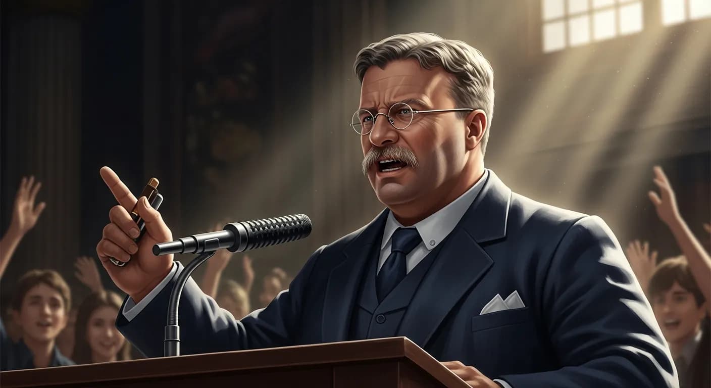 「セオドア・ルーズベルト」「すばらしい考えは思慮深い心にしか訴えない。
しかし、すばらしい行動は人類すべての心に訴えかける。」の画像