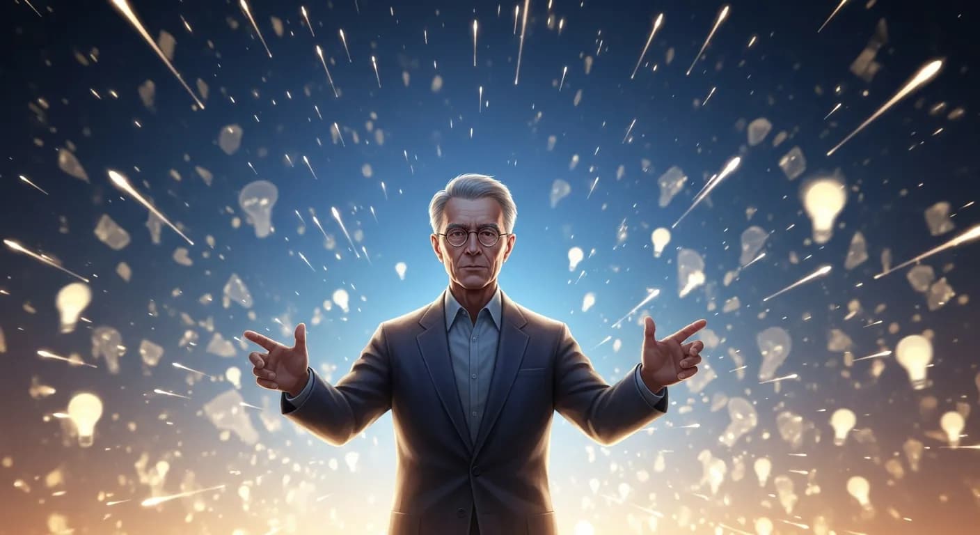 「ピーター・ドラッカー」「企業は何よりも「アイデア」であり、アイデアを生むことができるのは個々の人間だけである。」の画像