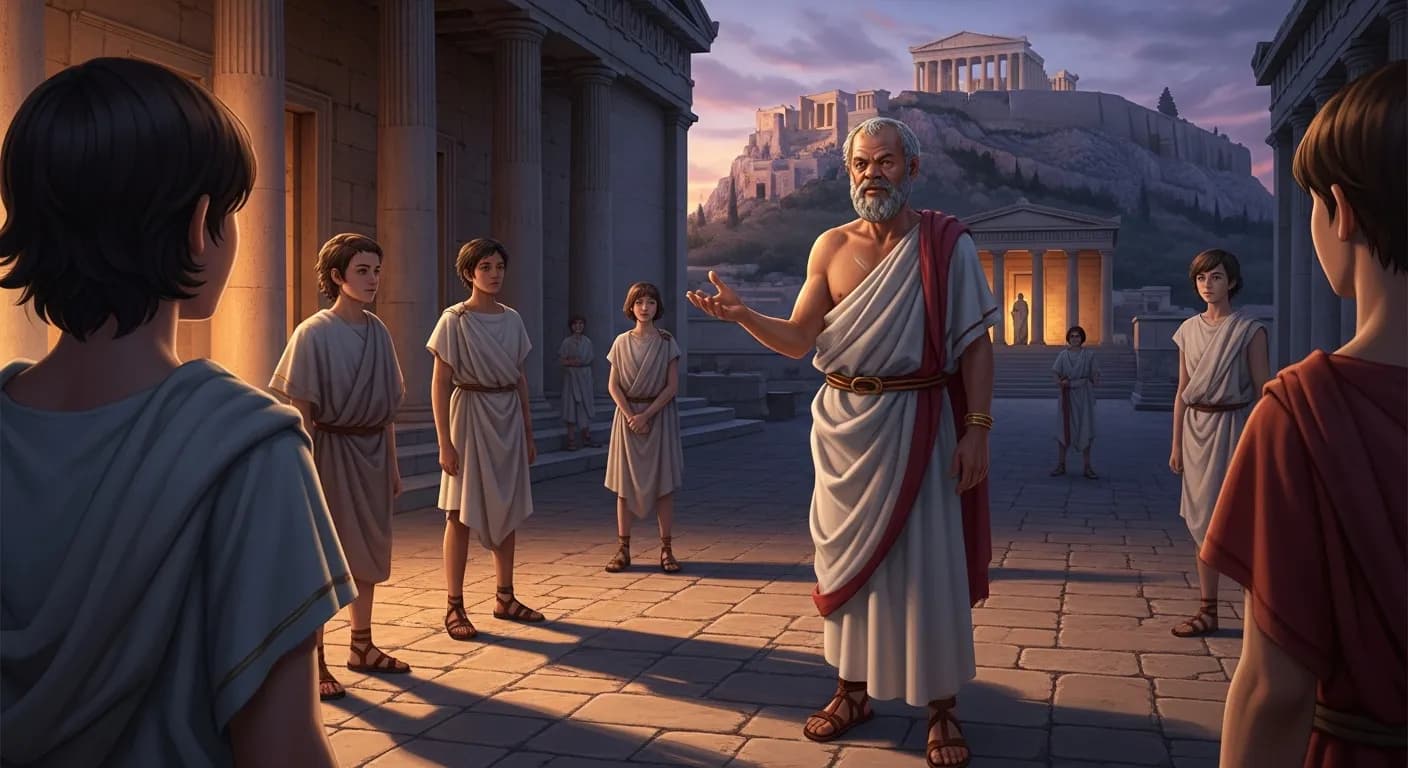 「ソクラテス」「幸福になろうとするならば、節制と正義とが自己に備わるように行動しなければならない。」の画像