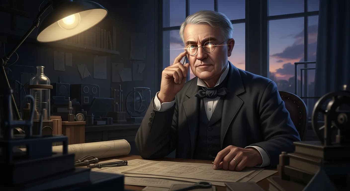 「トーマス・エジソン」「絶えず変化を求める気持ちと不満こそが、進歩するために最初に必要となるものである。」の画像