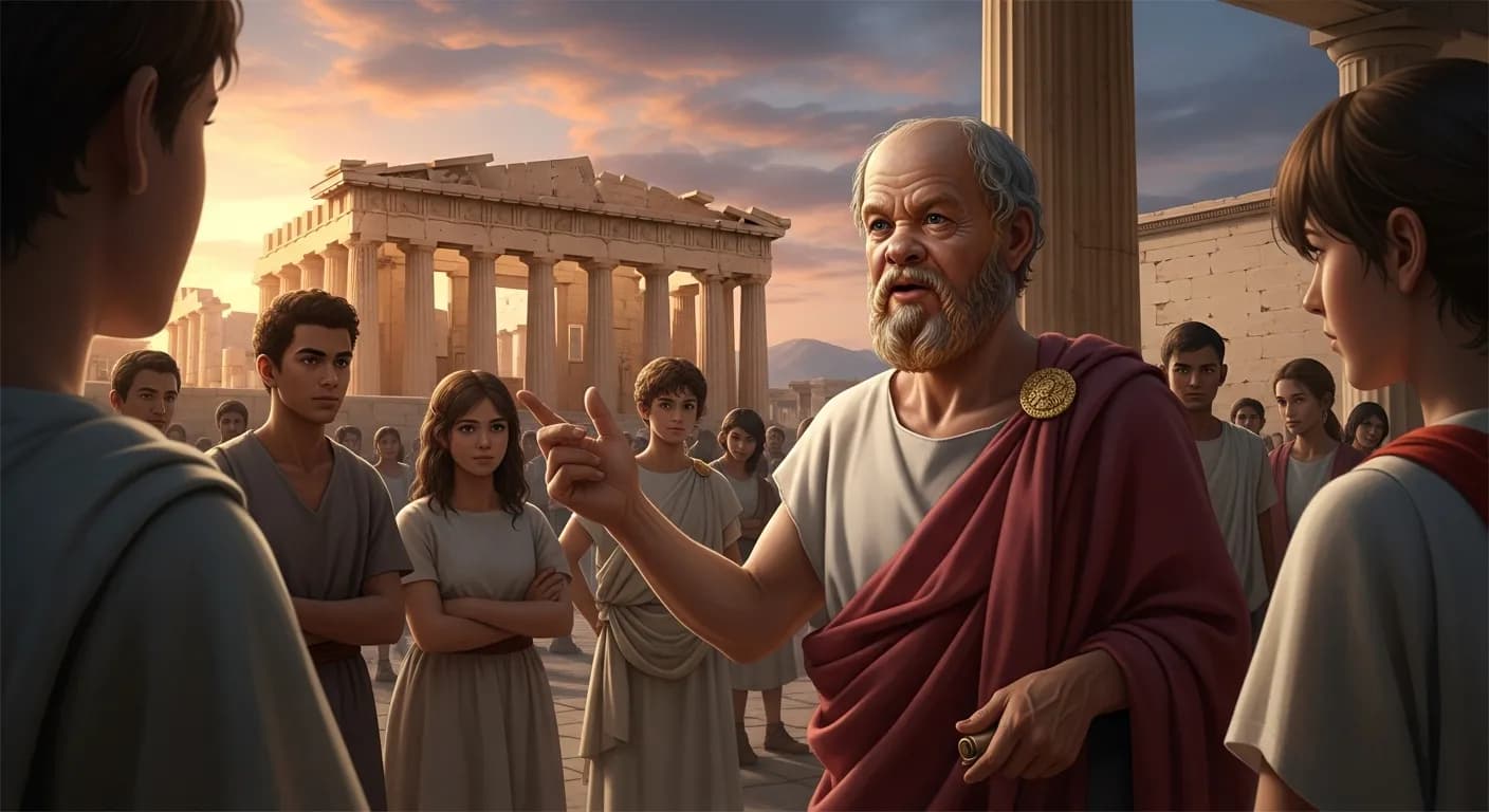 「ソクラテス」「人間の美徳はすべてその実践と経験によっておのずと増え、強まるのである。」の画像