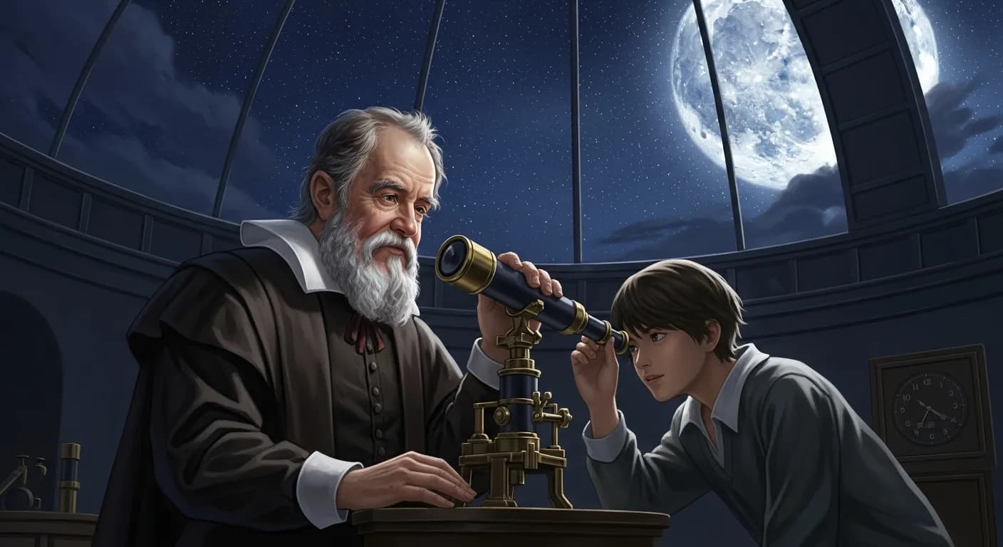 「ガリレオ・ガリレイ」「人にものを教えることはできない。
みずから気づく手助けができるだけだ。」の画像