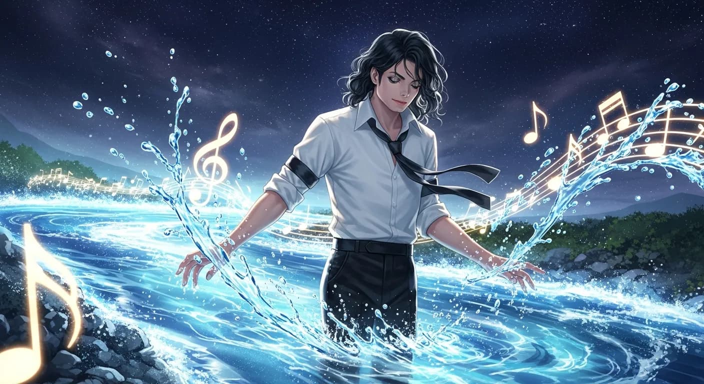 「マイケル・ジャクソン」「どうやって音楽を作っているのかと尋ねられたとき、ただ音楽の中に踏み入るだけだと答えます。
それは川の中に足を踏み入れて、流れに身を任すようなもの。
川の中のすべての瞬間が、それぞれの歌を持っている。」の画像