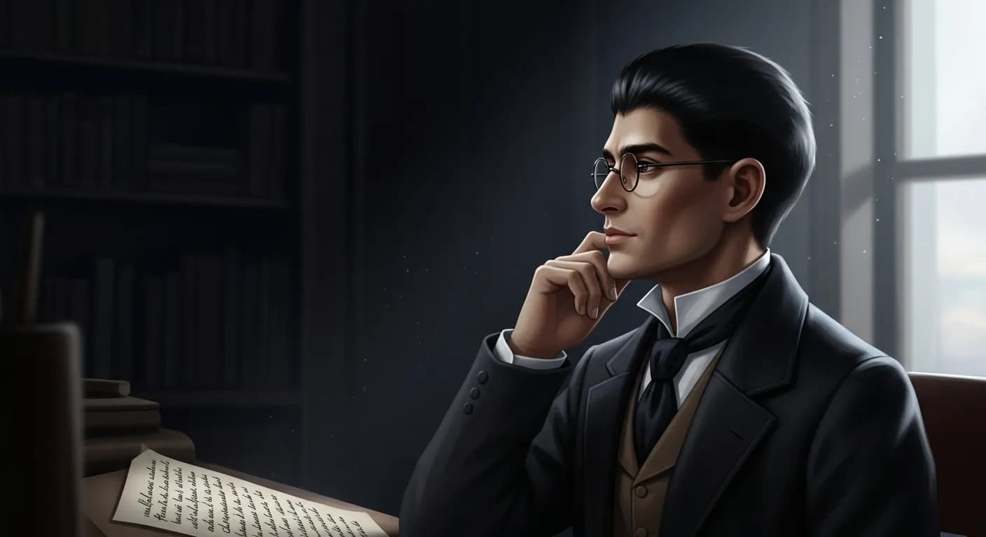 「フランツ・カフカ」「恐れをもつことは不幸だ。
それゆえに、勇気をもつことが幸せなのではなく、恐れをもたないことが幸せなのだ。」の画像