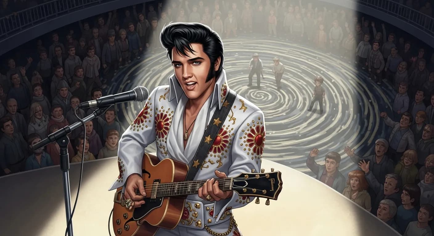 「エルヴィス・プレスリー」「みんなオレの歌のスタイルはどこから来たのか聞いてくるけど、だれからもコピーしなかったさ。」の画像