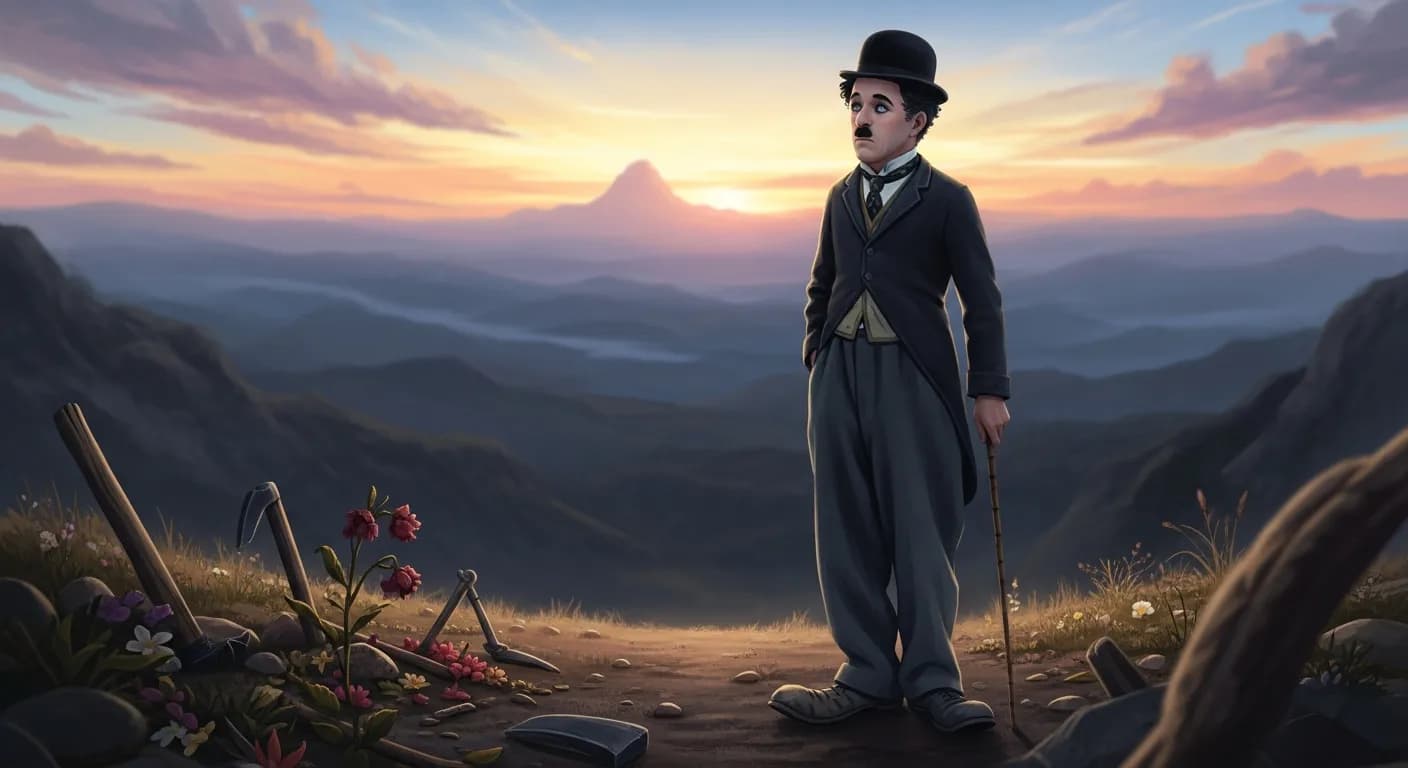 「チャールズ・チャップリン」「人生はクローズアップで見れば悲劇 ロングショットで見れば喜劇」の画像