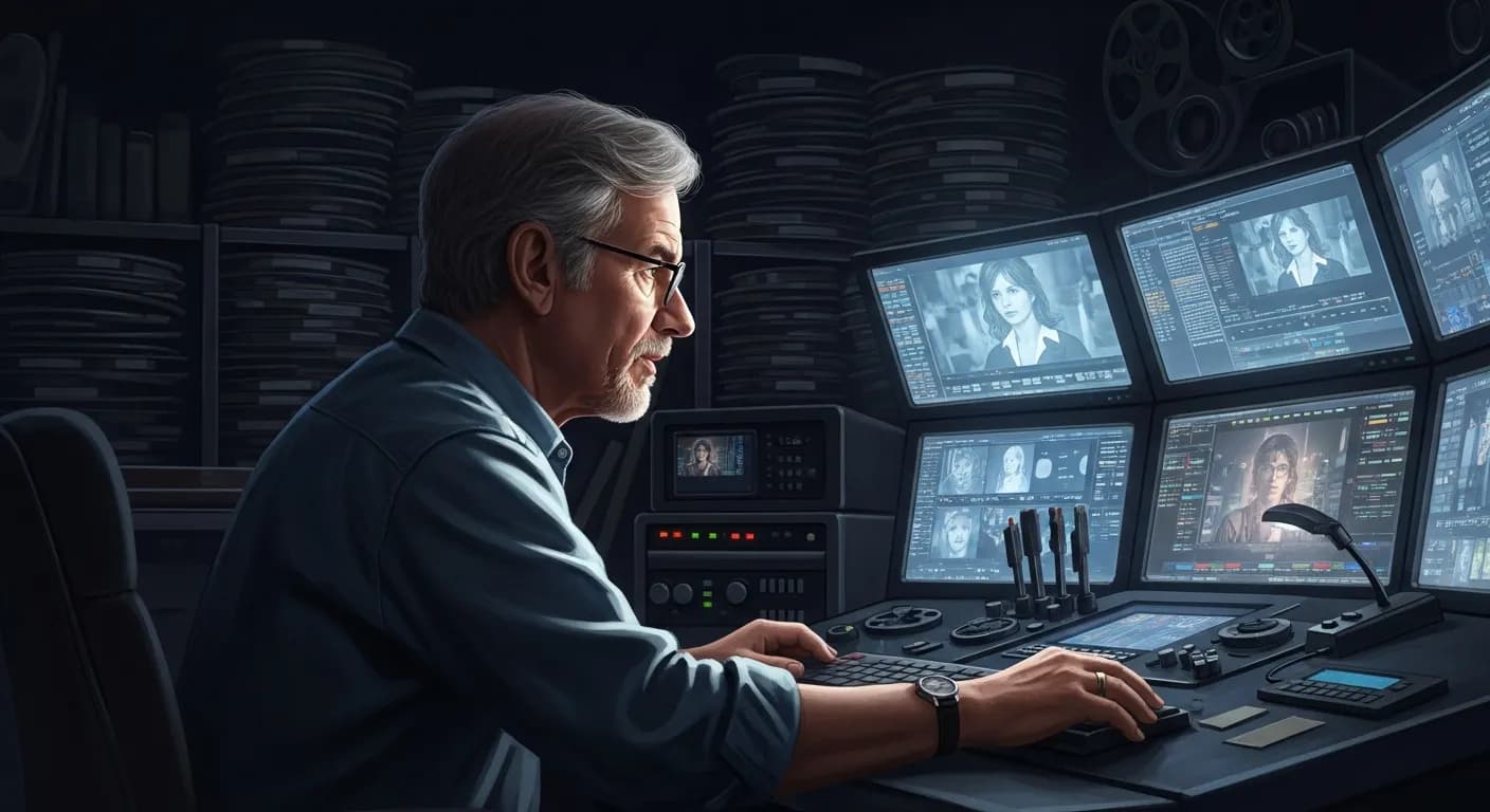 「スティーヴン・スピルバーグ」「編集が大好きだ。
映画作りのなかで最もお気に入りなものの一つさ。」の画像