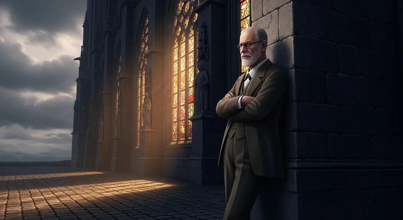 「ジークムント・フロイト」「宗教はたとえそれが愛の宗教と呼ばれようと、その外にいる人々には過酷で無情なものである。」の画像