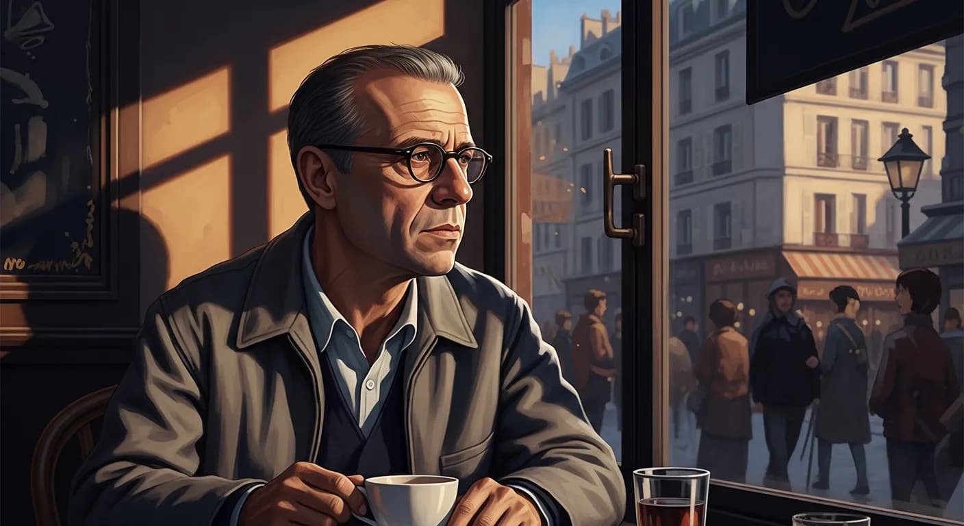 「ジャン=ポール・サルトル」「午後3時という時刻は、何をするにしても遅すぎるか、早すぎるのだ。」の画像