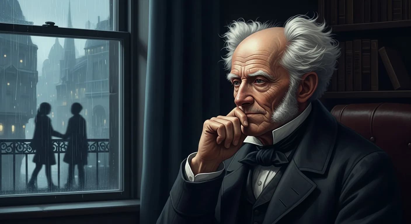 「アルトゥル・ショーペンハウアー」「善、愛、高潔な心を動かしやすい行為や愛の業を行わせることができるのは、つねにただ他人の苦悩に対する認識にほかならない。」の画像