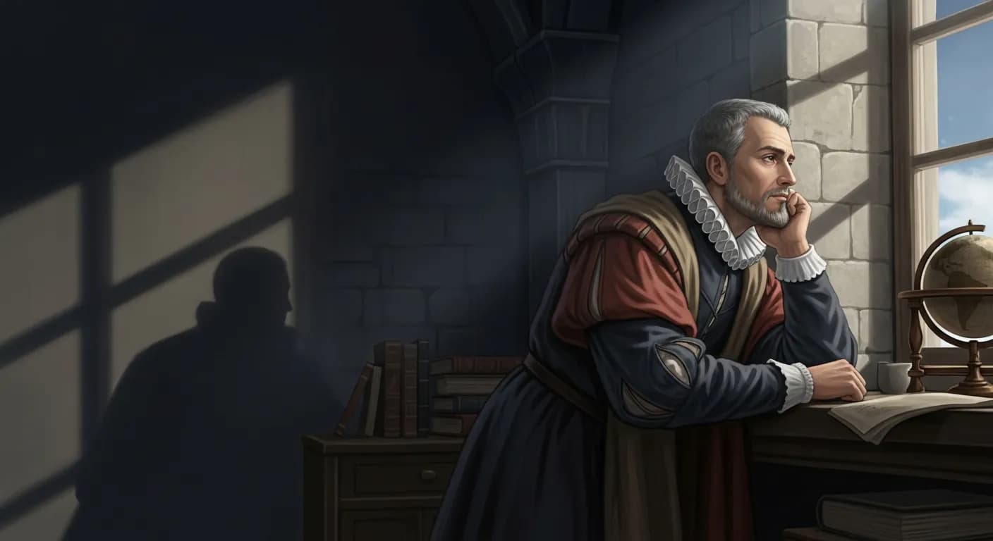 「ミシェル・ド・モンテーニュ」「我々の苦悩の中でも最も歓迎できないのは、自分の存在を軽蔑することだ。」の画像