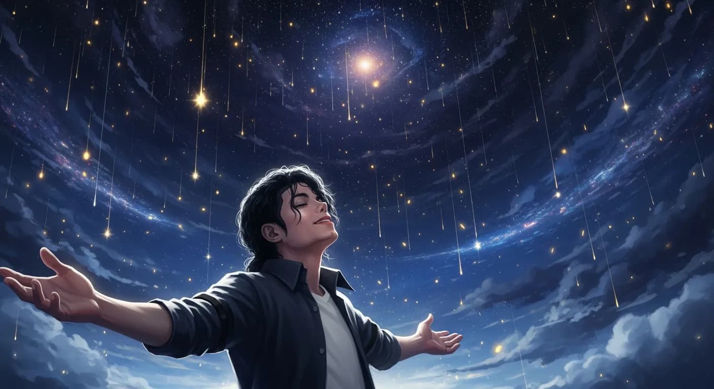 「マイケル・ジャクソン」「生きとし生けるものすべてに神性を見出すとき、誰もが翼を手に入れる。」の画像