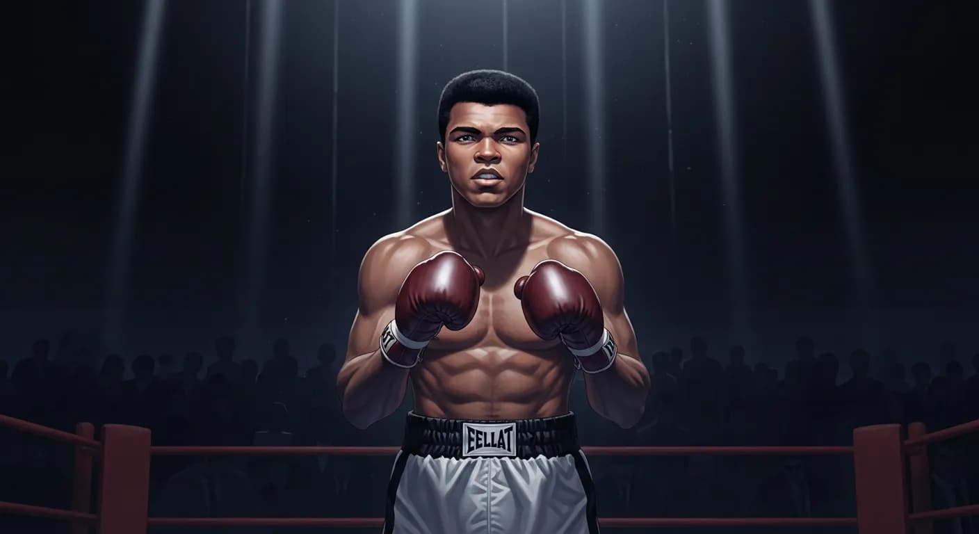 「モハメド・アリ」「人間が困難に立ち向かう時、恐怖を抱くのは信頼が欠如しているからだ。
私は私を信じる。」の画像