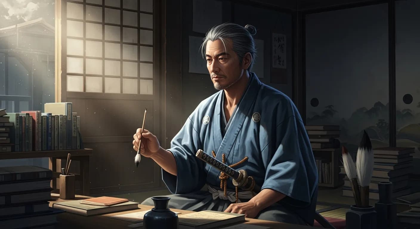 「宮本武蔵」「初めの少しのゆがみが、あとには大きくゆがむものである。」の画像