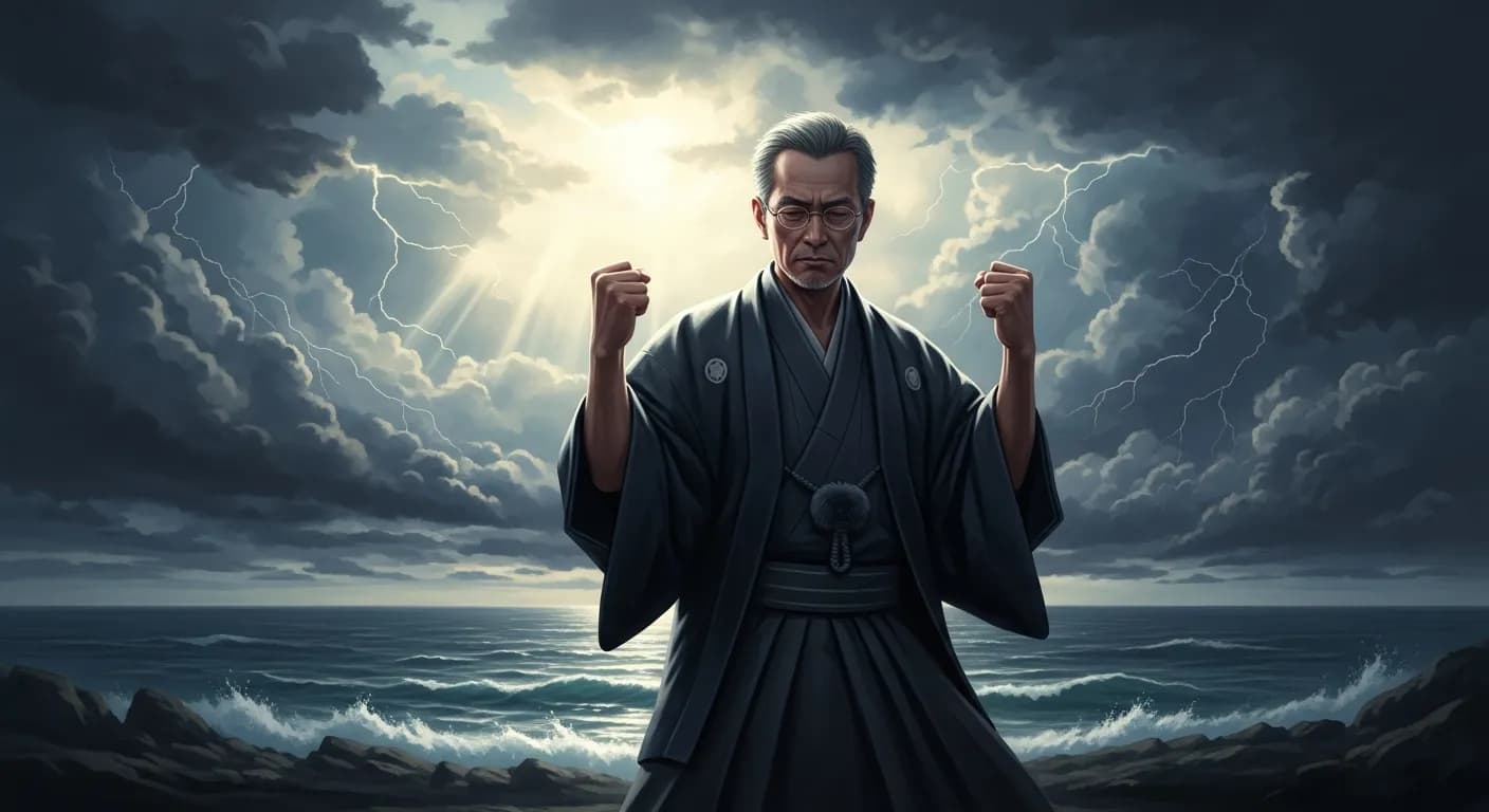 「中村天風」「意志の力の強いっていうのと、強情っぱりと同じにしてちゃあだめだ。
強情っぱりっていうのと、意志の力はぜんぜん違うんだよ。
乱暴と勇気が違うのと同じようにね。」の画像