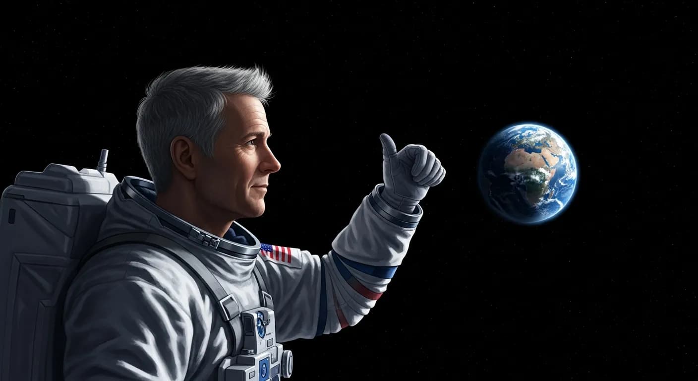 「ニール・アームストロング」「あの小さくてきれいな青いエンドウ豆のようなものが地球であることに衝撃を受けました。
親指を立て片目を閉じると、親指が地球を覆い隠しました。
自分が巨人になったとは思えなかった。
逆にとてもとても小さな...」の画像