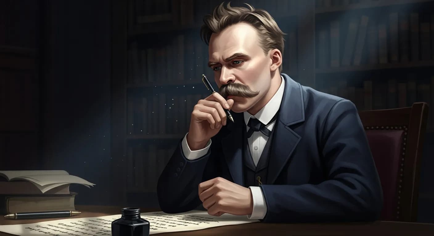 「フリードリヒ・ニーチェ」「一切の書かれたもののうち、 私はただその人がその血をもって書いたものだけを愛する。」の画像