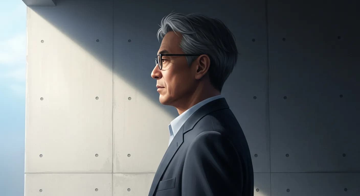 「安藤忠雄」「多数に追随すれば必ず自分を見失う。
孤独を恐れず、したいことを続けるしかない。」の画像