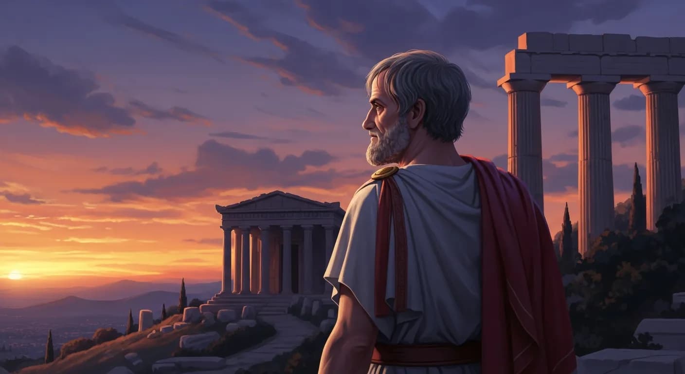 「アリストテレス」「幸福は人生の意味および目標、人間存在の究極の目的であり狙いである。」の画像