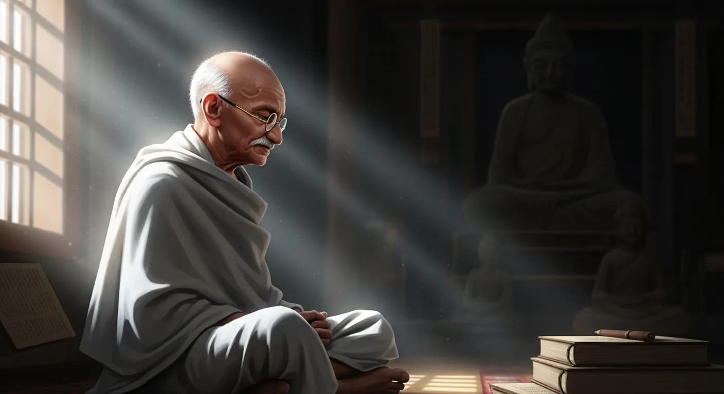 「マハトマ・ガンディー」「何か信じるものがあるのに、それに従って生きない人間は信用できない。」の画像