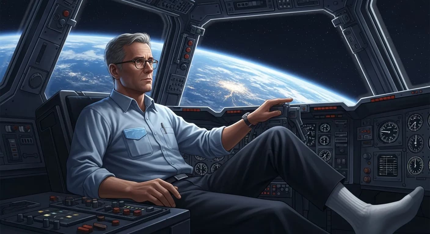 「ニール・アームストロング」「わたしは今までも、そしてこれからも、白い靴下をはいて、ポケットプロテクター(胸のポケットに入れるペン差し)を使う、オタクのエンジニアです。」の画像