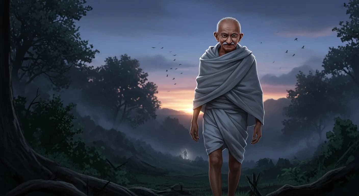 「マハトマ・ガンディー」「喜びとは、勝利それ自体にではなく、途中の戦い、努力、苦闘の中にある。」の画像