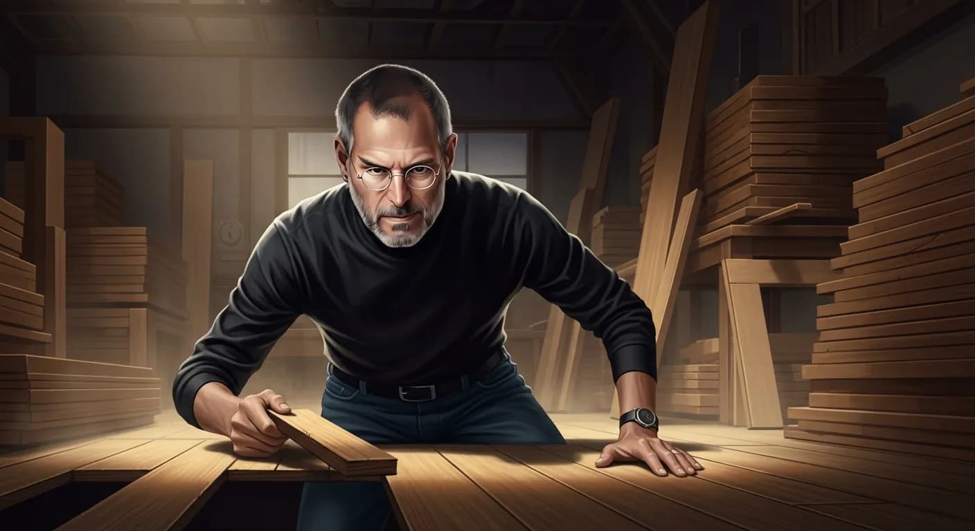 「スティーブ・ジョブズ」「偉大な大工は、誰も見ないからといって、床裏にひどい木材を使ったりはしない。」の画像