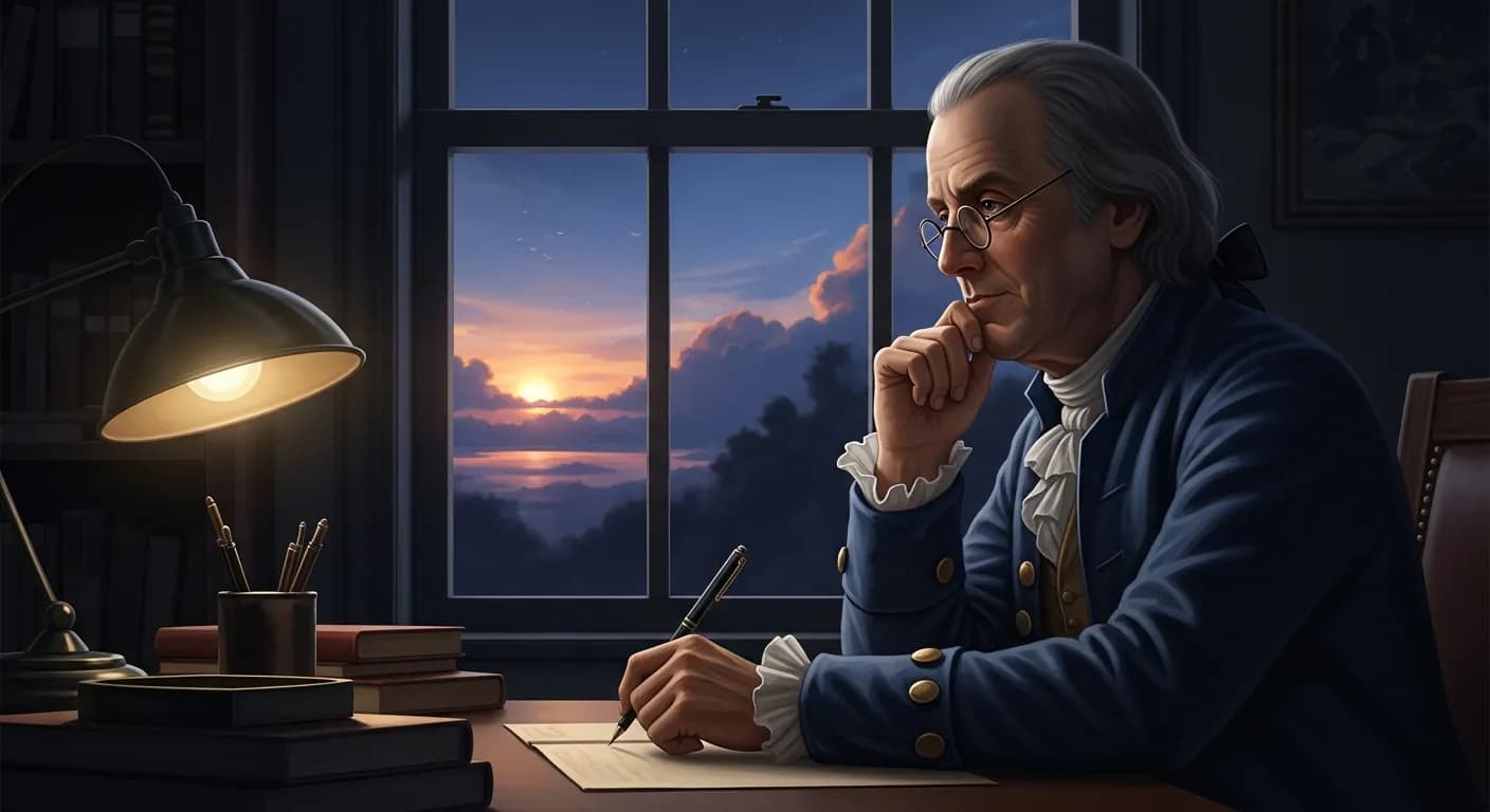 「ベンジャミン・フランクリン」「勤労は今もなお成功への道であって、このほかに道はない。」の画像