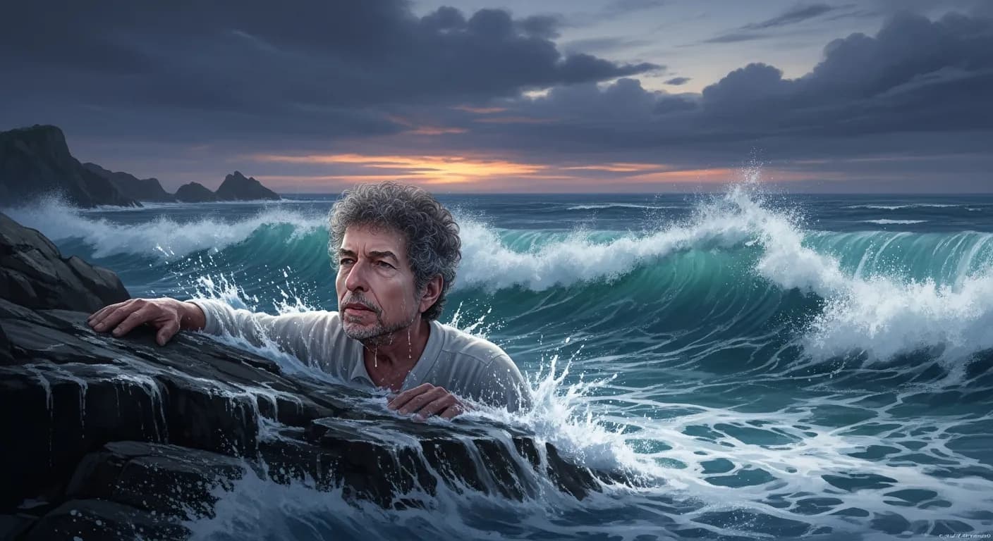 「ボブ・ディラン」「泳ぎ出したほうがいいよ。
そうしないと石のように沈んでしまう。」の画像