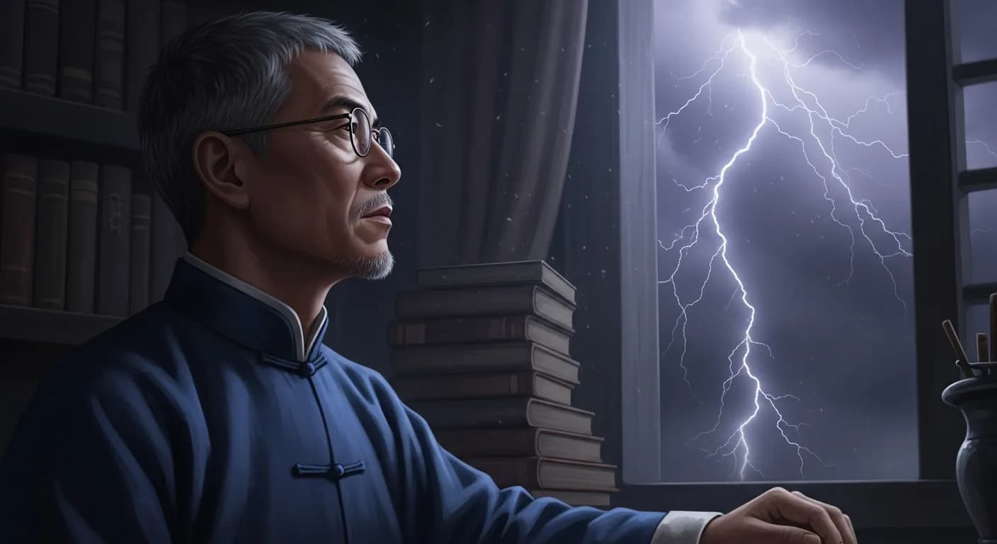 「林語堂」「真実の文字は、「人間はこんなに不完全だ」からくる闘争を明らかにする。 われわれ人間は、悪事のできない天使でもないし、 高価な大望を抱くことのできない動物でもない。人間の闘争は続く。」の画像