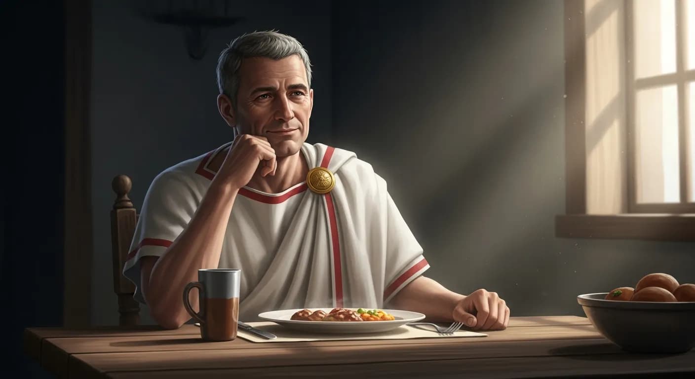 「プルデンティウス」「楽しい顔で食べれば、皿一つでも宴会だ。」の画像