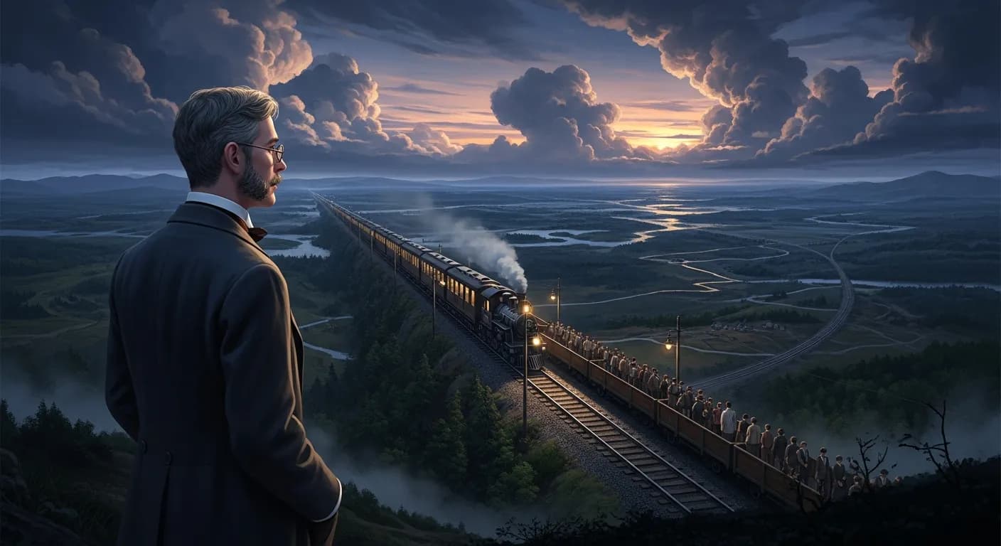 「サマセット・モーム」「人生とは、切符を買って軌道の上を走る車に乗る人には分からないものである。」の画像